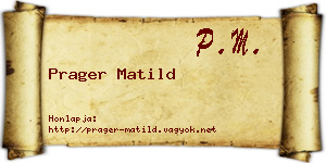 Prager Matild névjegykártya